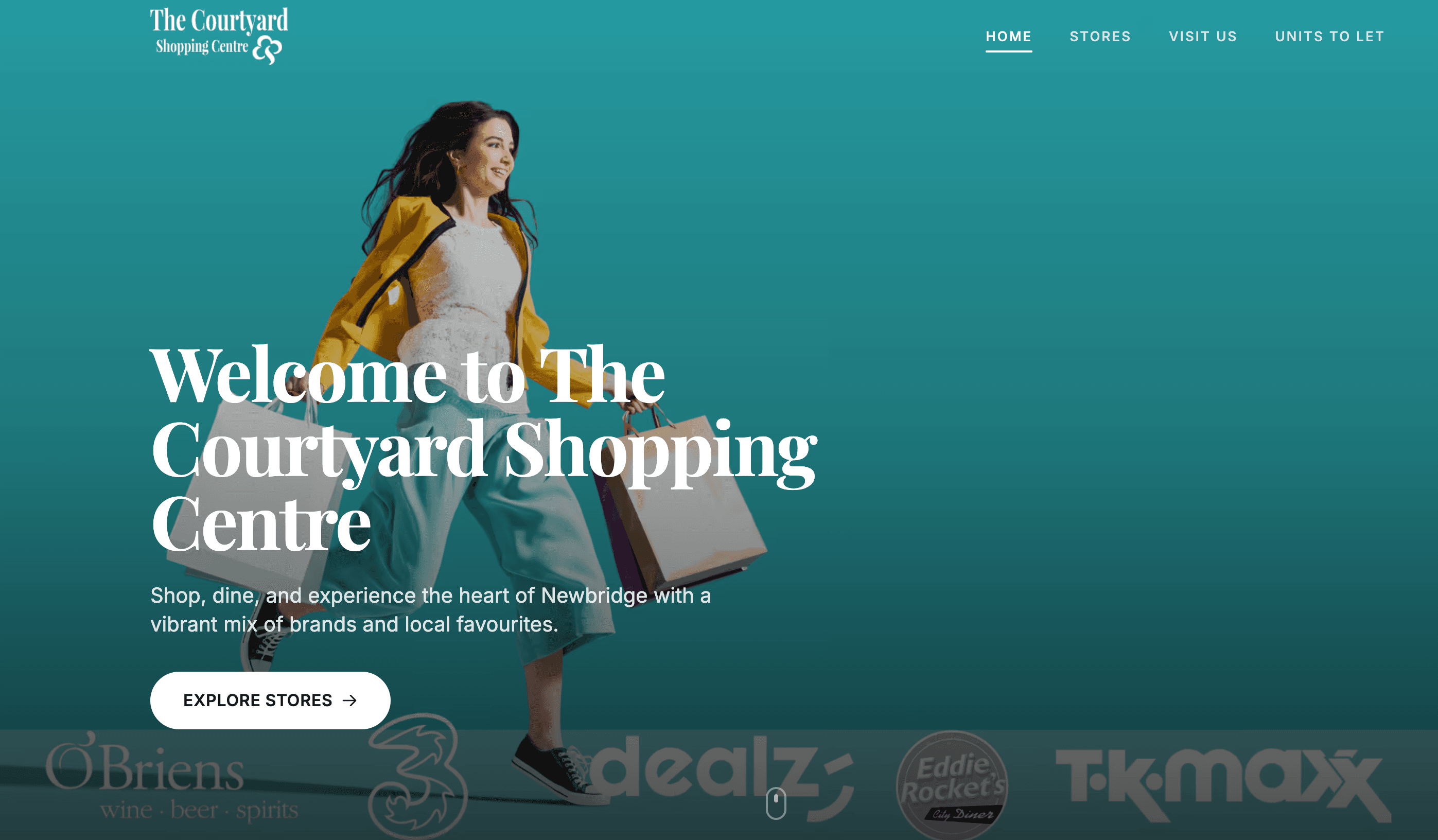 Screenshot of The Courtyard Shopping Centre website